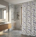 Cortina de Tela para Baño con Ganchos de 178 x 183 cm Diseño Océano