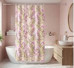 Cortina para Baño con Ganchos de 180 x 180 cm Diseño Floral Multicolor