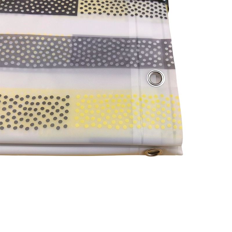 Cortina de PEVA para Baño Diseño de Líneas con Ganchos