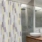 Cortina de PEVA para Baño Diseño de Líneas con Ganchos