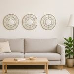 Espejos Decorativos Redondos Dorado 3 Pzas