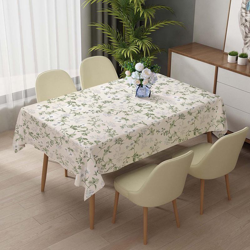 Mantel Rectangular de 140 x 240 cm Diseño Floral Verde