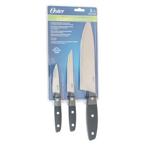 Set de 3 Cuchillos Oster de 20.3 cm 12.7 cm y 8.9 cm de Acero Inoxidable