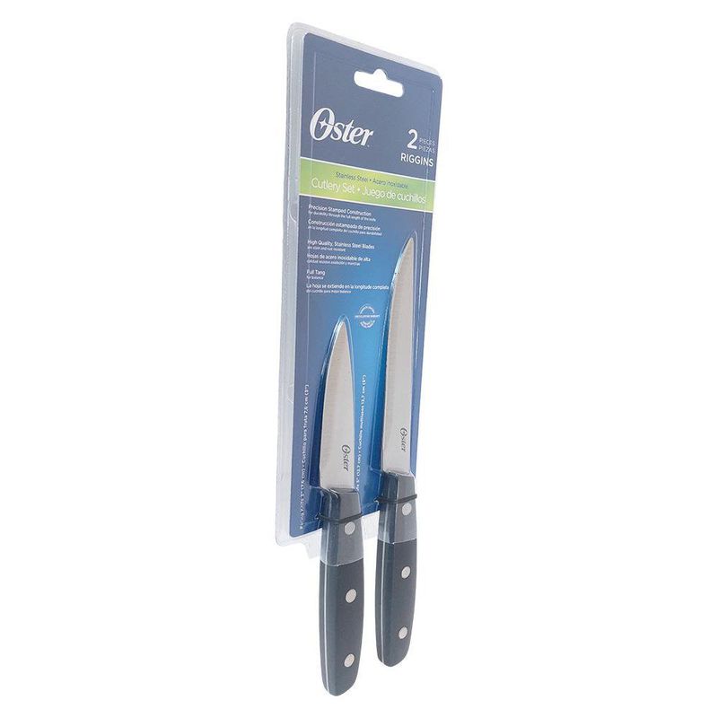 Set de 2 Cuchillos Oster de 8.9 cm y 12.7 cm de Acero Inoxidable