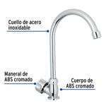 Grifo Individual Para Lavaplatos Foset Basic Cuello Curvo Cromado
