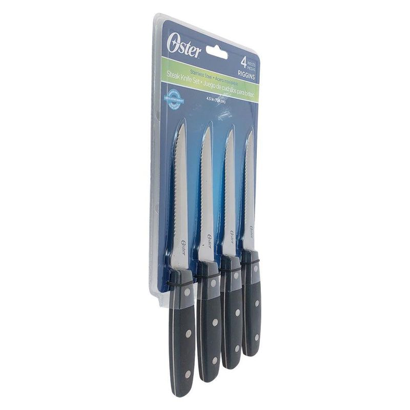 Set de 4 Cuchillos Oster para Carne de 11.4 cm de Acero Inoxidable