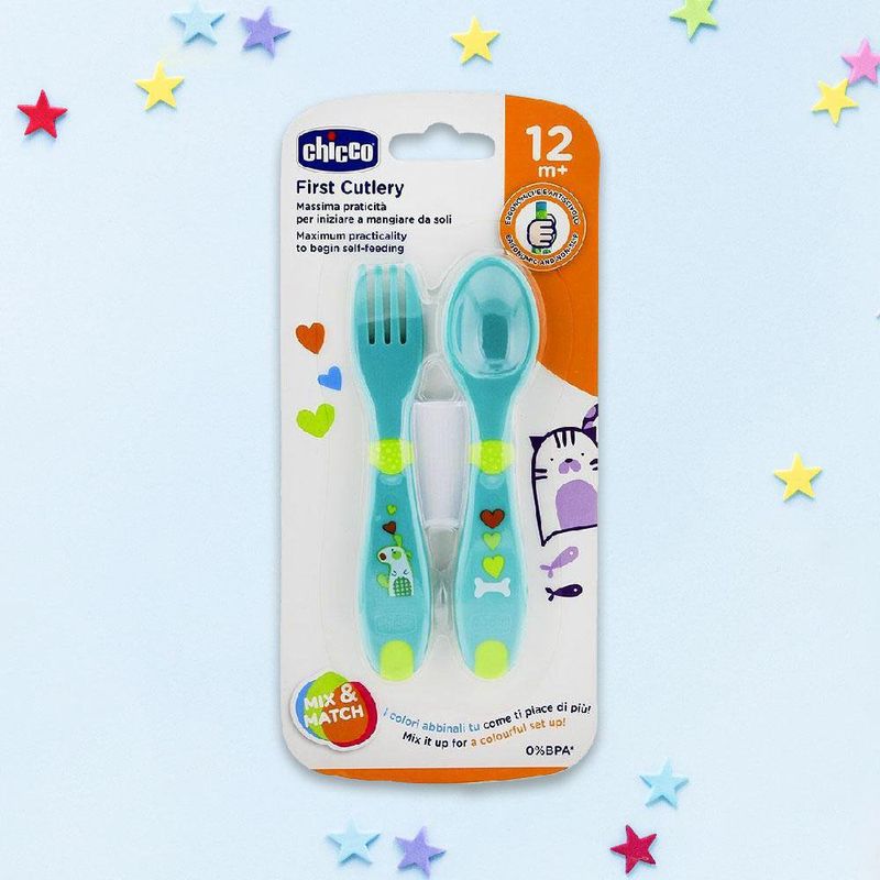 Set De Cubiertos 12M+ Verde - Chicco