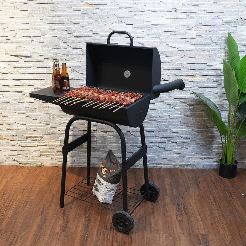 Churrasquera a Carbón con Mesa Lateral de 120.6 x 87 x 48.3 cm