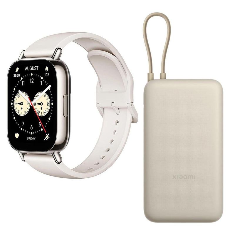 Combo Xiaomi Redmi Watch 5 Lite Beige + Power Bank 20000mAh Dorado