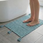 Alfombra de Baño Diseño Texturizado de 50 x 80 cm Color Celeste