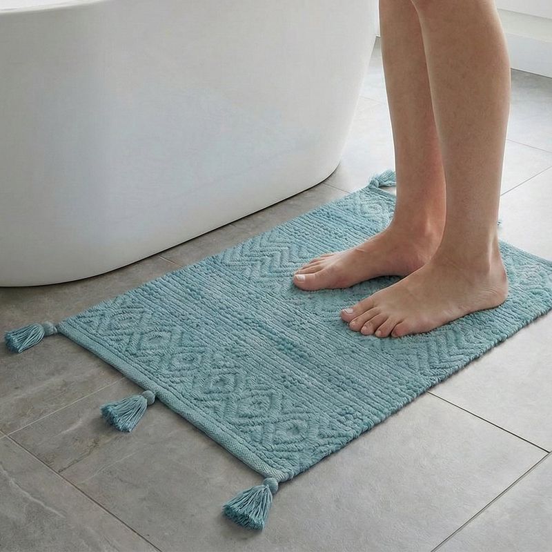 Alfombra de Baño Diseño Texturizado de 50 x 80 cm Color Celeste