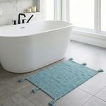 Alfombra de Baño Diseño Texturizado de 50 x 80 cm Color Celeste