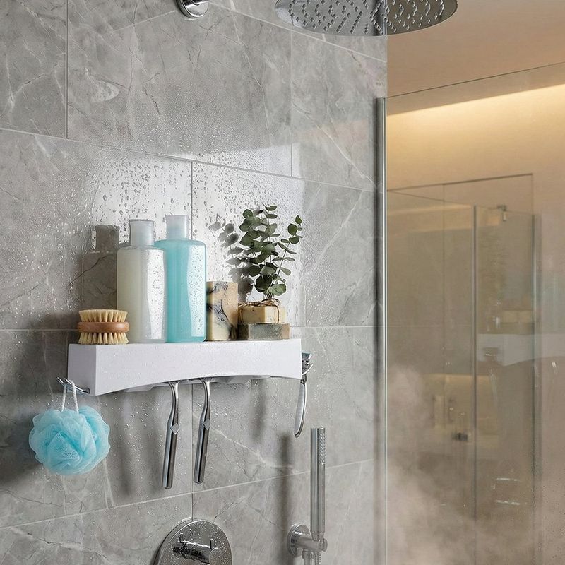 Estante de Plástico para Ducha Blanco