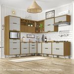 Gabinete Base Impera con 1 Puerta y 1 Gaveta 80 cm Café y Blanco