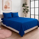 Set de 4 Sábanas Azul Navy Queen