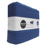 Set de 4 Sábanas Azul Navy Queen