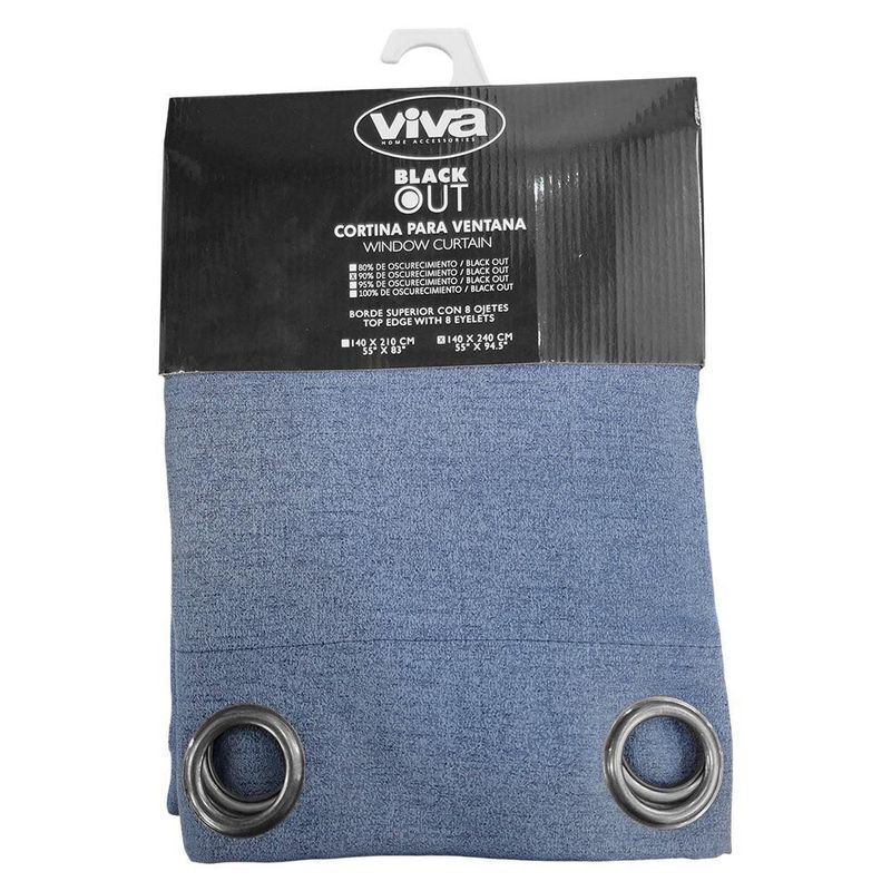 Cortina Blackout Jacquard Azul 140 x 240 cm