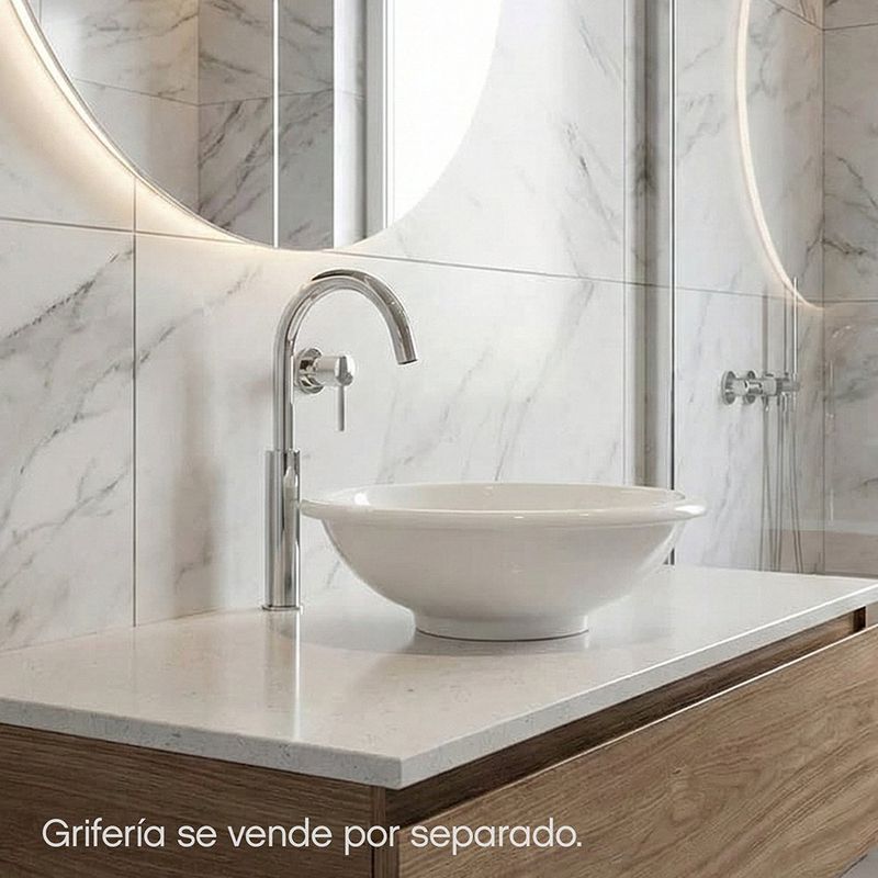 Lavamanos de Sobreponer Redondo Modelo Manantial Duo Color Blanco