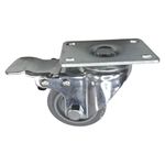 Rodo Giratorio con Freno 3" Hule Gris