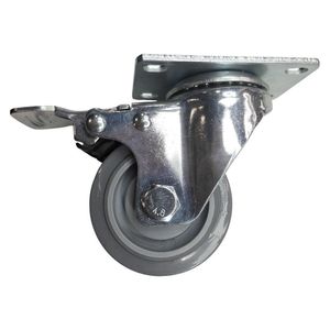 Rodo Giratorio con Freno 3" Hule Gris