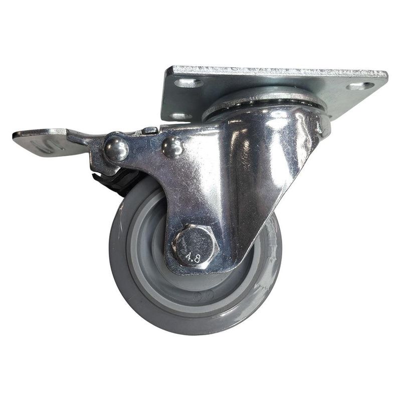 Rodo Giratorio con Freno 3" Hule Gris