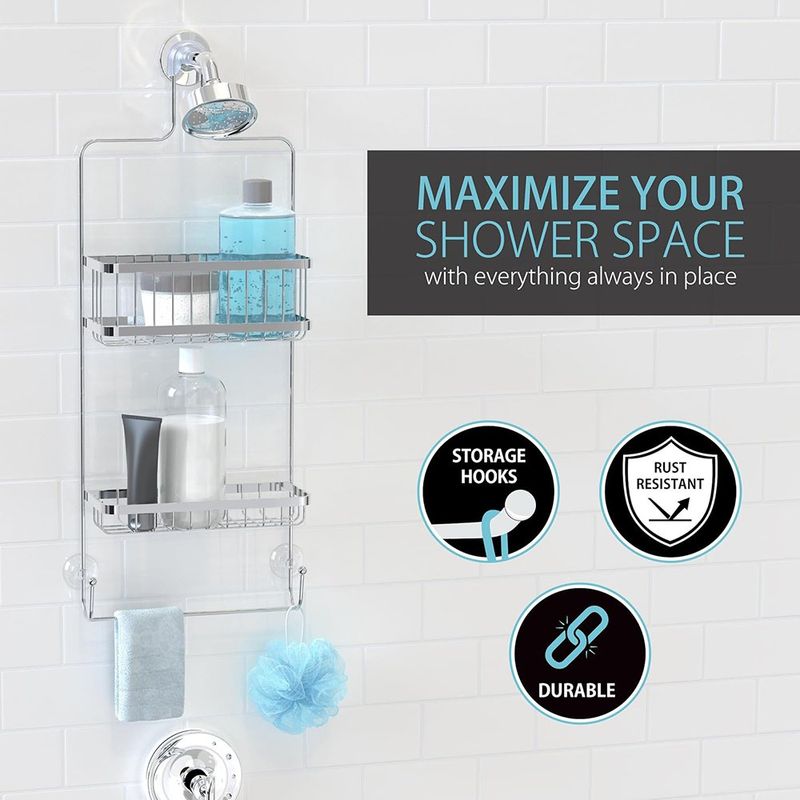 Organizador de Ducha en Acero Cromado Anticorrosión