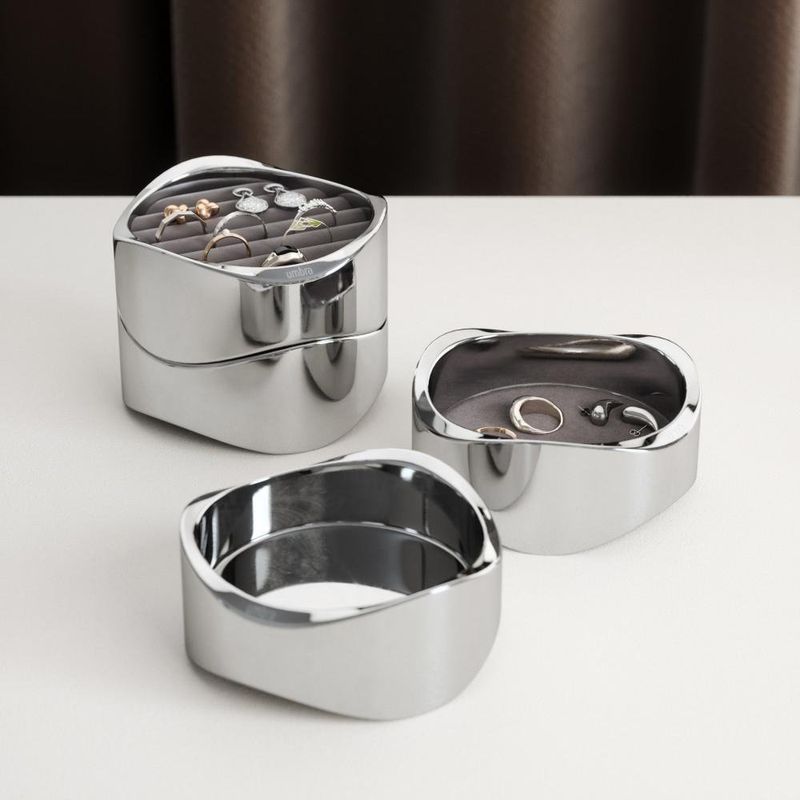 Joyero Cubo Cromado Organizador de Joyería