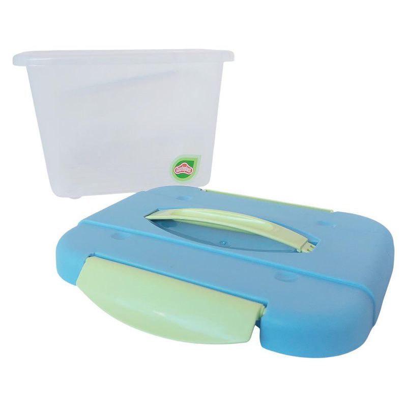 Caja Click 4 L Celeste-Verde con Asa