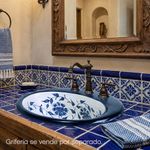 Lavamanos Ovalado 3 Agujeros Capuchinas Flores Nativas