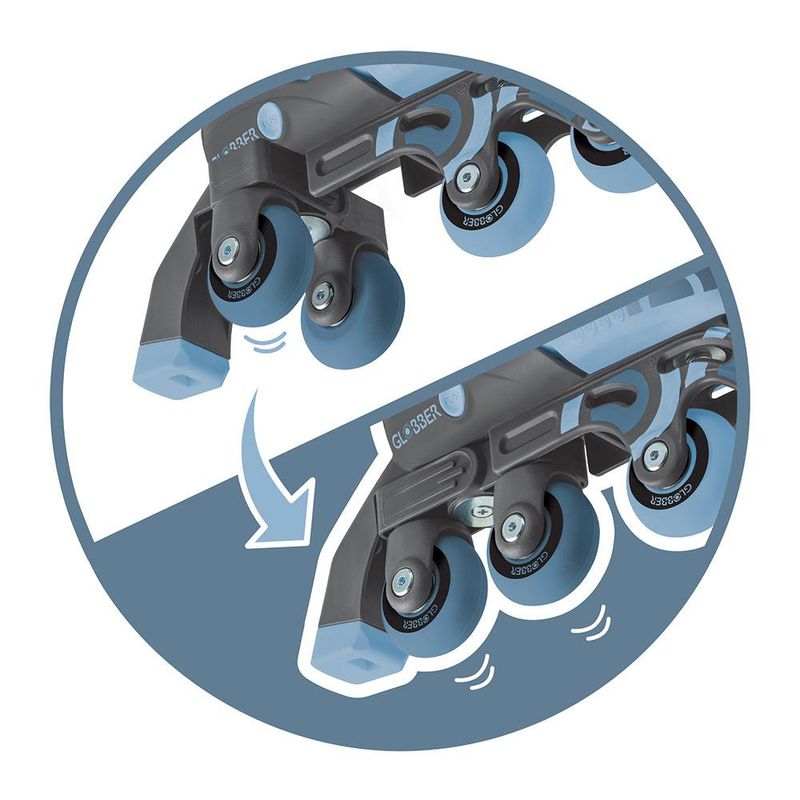 Patines en Línea 2-en-1 Talla Ajustable 30-33 Color Azul