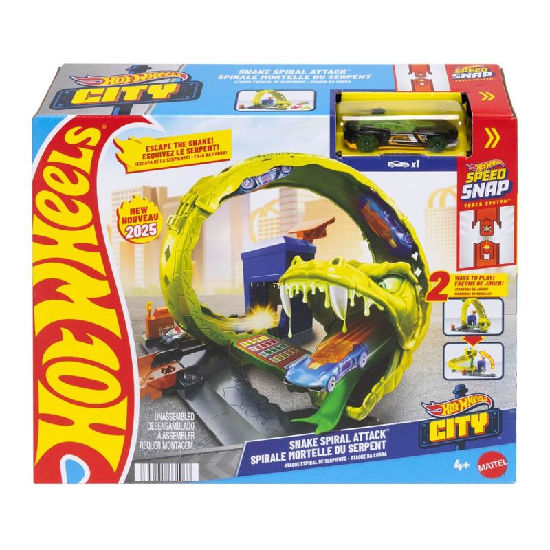 Pista Hot Wheels City Ataque de Serpiente Espiral con Vehículo