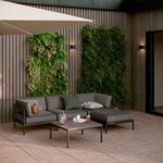 Sillón Esquinero de Jardín Idunn de Aluminio Color Negro 82 x 61 Cm