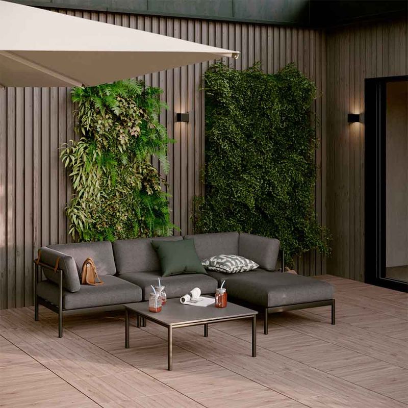 Sillón Esquinero de Jardín Idunn de Aluminio Color Negro 82 x 61 Cm