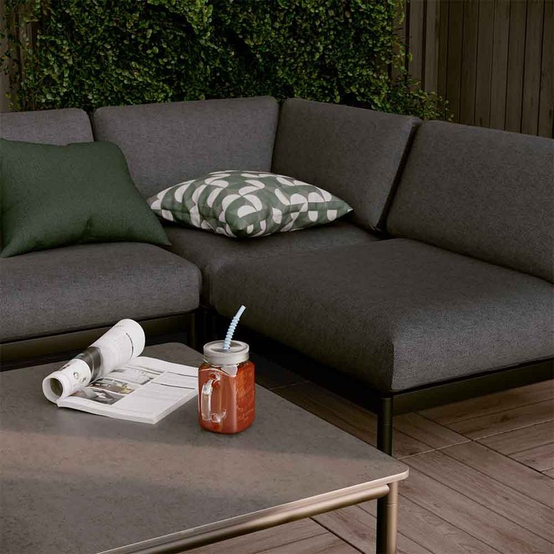 Sillón Esquinero de Jardín Idunn de Aluminio Color Negro 82 x 61 Cm