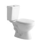 Sanitario de 2 Piezas Redondo Color Blanco con Botón Push