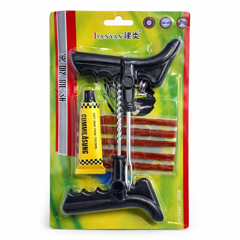 Kit de Reparación para Llanta con Accesorios de Gomería