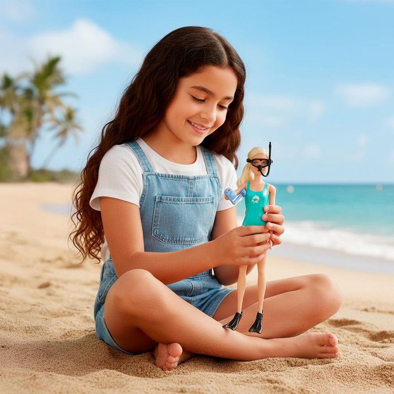 Muñeca Barbie Bióloga Marina con Laboratorio Móvil
