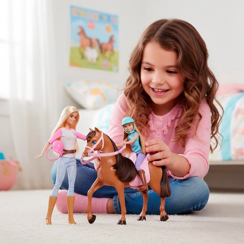 Barbie Clases de Equitación con 2 Muñecas y Caballo