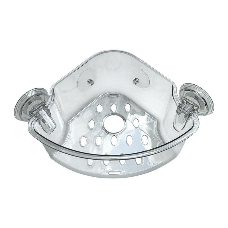 Canasta Esquinera Transparente de Plástico con Succión