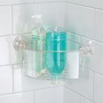 Canasta Esquinera Transparente de Plástico con Succión