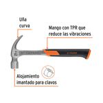 Martillo con Mango TPR y Alojamiento Imantado para Clavos Uña Curva
