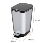 Bote de Basura Plástico con Pedal 45 L Color Negro