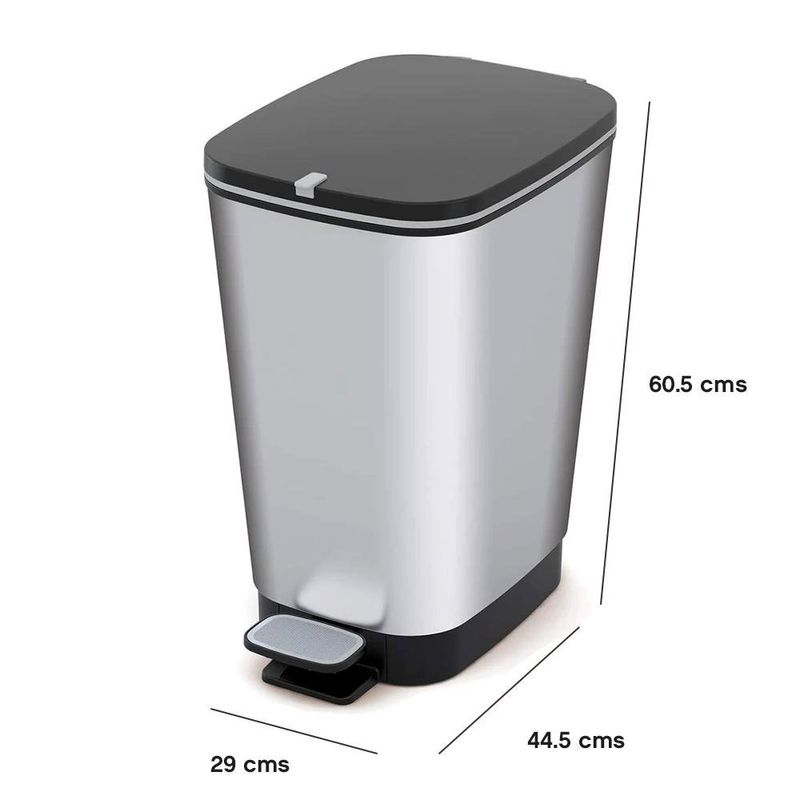Bote de Basura Plástico con Pedal 45 L Color Negro