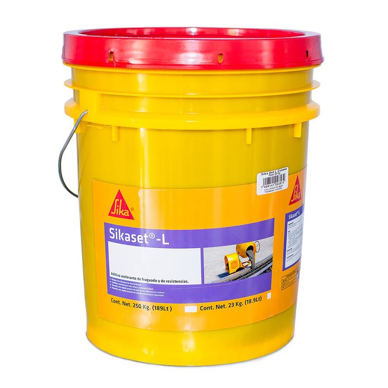 Sikaset‑L Aditivo Líquido Acelerante de Fraguado y Resistencias en Cubeta de 23 Kg
