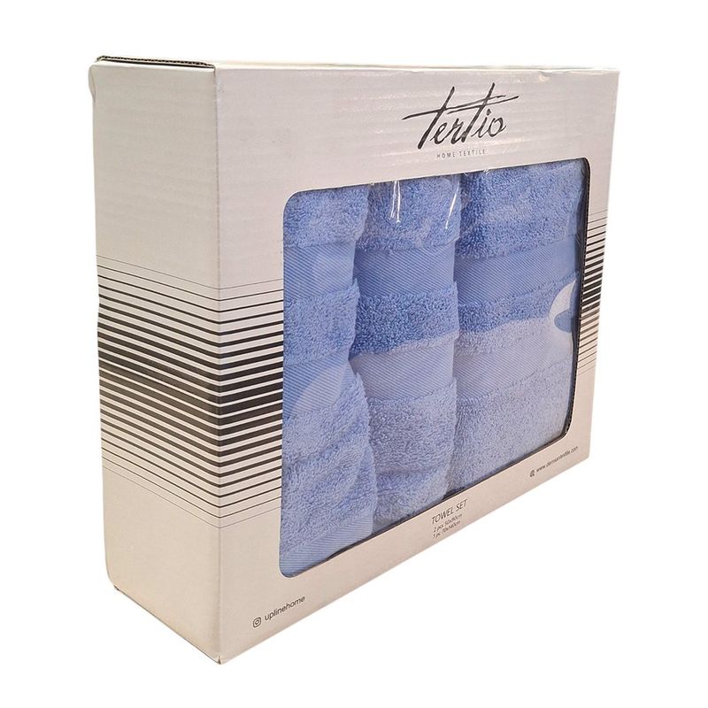 Set Tertio de 2 Toallas de Mano y Baño Color Azul