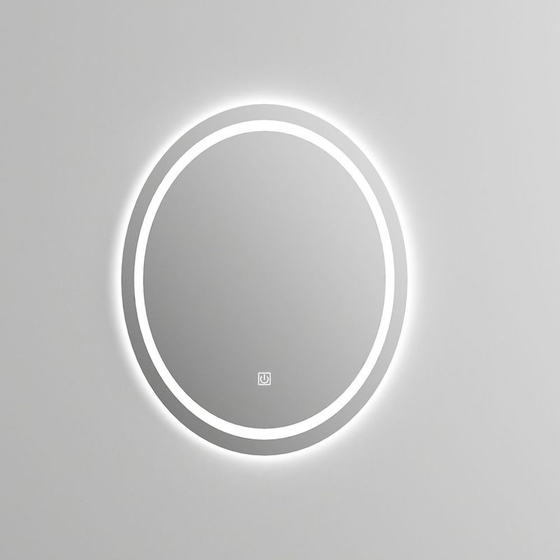 Espejo LED Ovalado 80 x 60 cm con Luz Táctil