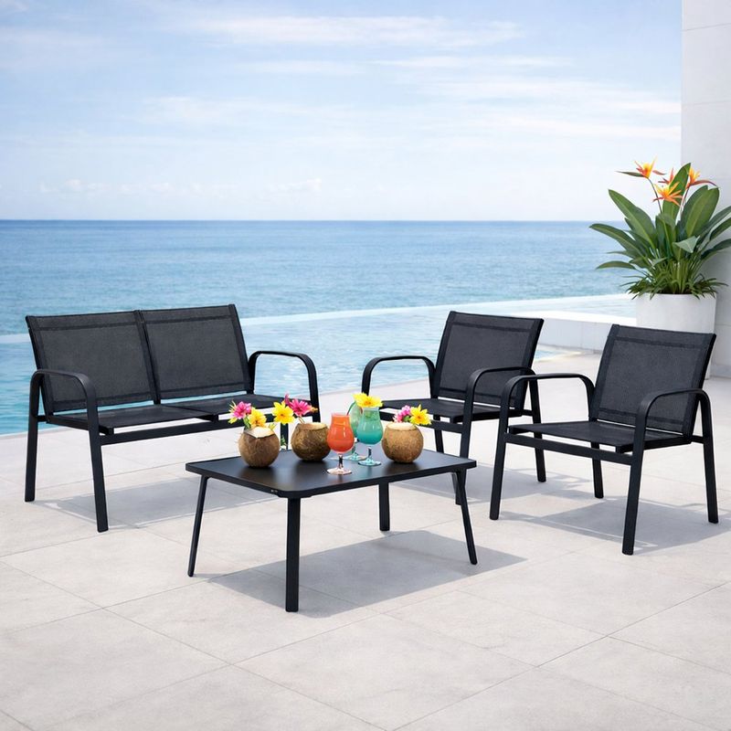 Set de Sala para Jardín Beo para 4 Personas Color Gris