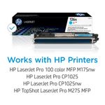 Cartucho de Tóner HP 126A Cian Original para Impresoras Láser HP