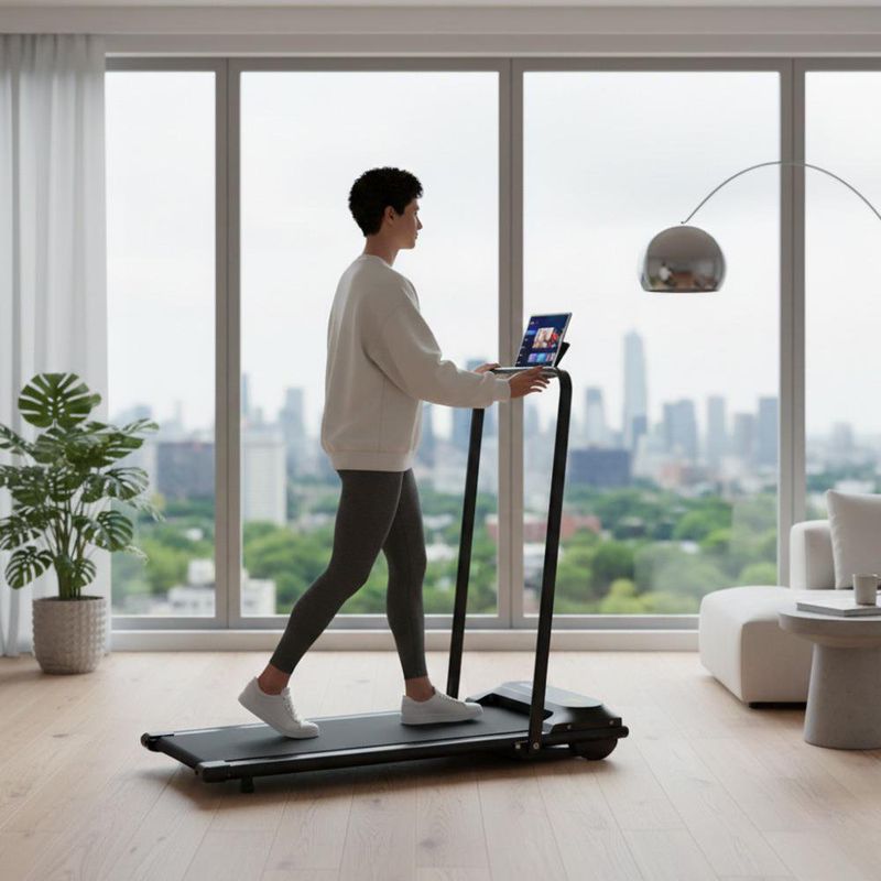 Walkingpad con Barra Ajustable para Caminar en Casa con Pantalla LCD
