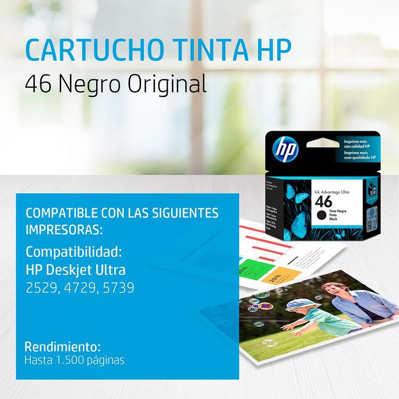 Cartucho de Tinta HP 46 Negro Ink Advantage Ultra